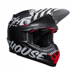 BELL - CASCO MOTOCROSS MOTO-9S FLEX FASTHOUSE FLEX CREW NERO/BIANCO/ROSSO