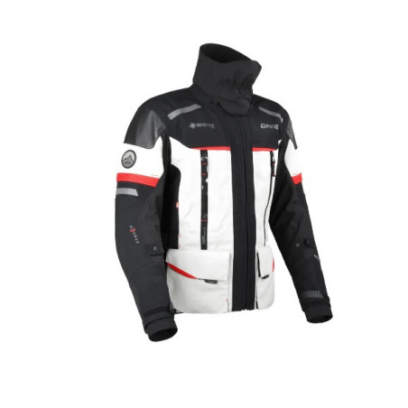 DANE - GIACCA MOTO TOURING BORNHOLM GORE-TEX PRO GRIGIO/NERO/ROSSO