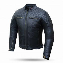 DEGEND - GIACCA MOTO IN PELLE CLASSIC NERO