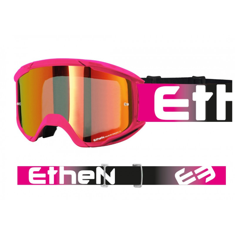 ETHEN - MASCHERINA MOTOCROSS OTG06 LENTE A SPECCHIO ROSSA - ROSA