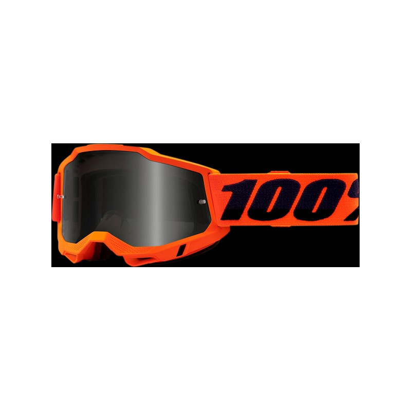 100% - MASCHERA MOTOCROSS ACCURI 2 SAND - LENTE SMOKE - ARANCIONE FLUO