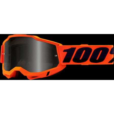 100% - MASCHERA MOTOCROSS ACCURI 2 SAND - LENTE SMOKE - ARANCIONE FLUO