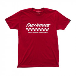FASTHOUSE - T-SHIRT APEX SS TEE CARDINAL - ROSSO/BIANCO