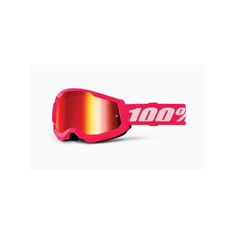 100% - MASCHERA STRATA 2 PINK - LENTE A SPECCHIO ROSSA - ROSA