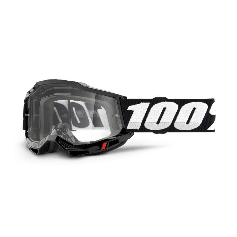 100% - MASCHERINA MOTOCROSS ACCURI 2 - LENTE TRASPARENTE - NERO