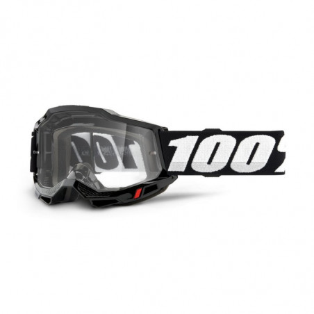 100% - MASCHERINA MOTOCROSS ACCURI 2 - LENTE TRASPARENTE - NERO