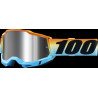 100% - MASCHERINA MOTOCROSS ACCURI 2 SUNSET LENTE A SPECCHIO ARGENTO - ARANCIONE/AZZURRO