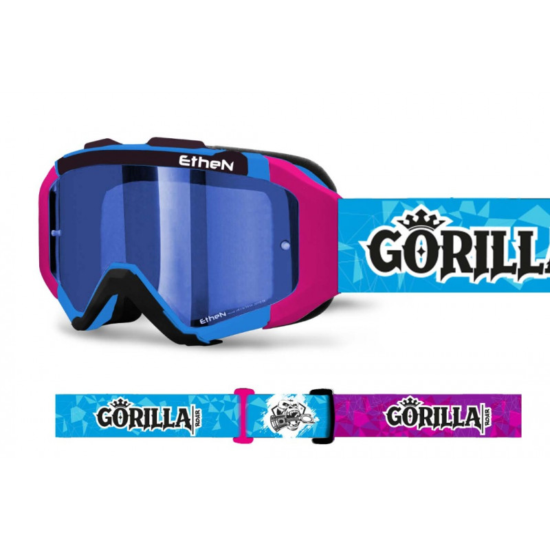 GORILLA ROAR ENERGY - MASCHERINA MOTOCROSS 05R - VIOLA/AZZURRO/NERO