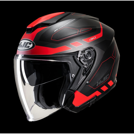 HJC - CASCO MOTO JET I30 ATON MC1SF NERO OPACO/ROSSO