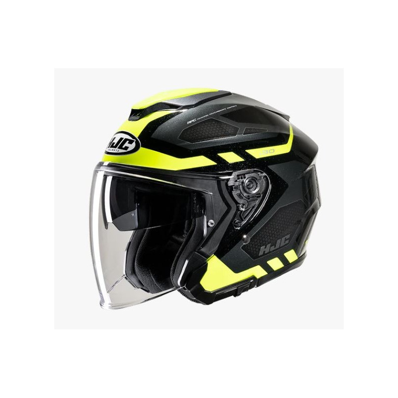 HJC - CASCO MOTO JET I30 ATON MC3H NERO/GIALLO FLUO/GRIGIO