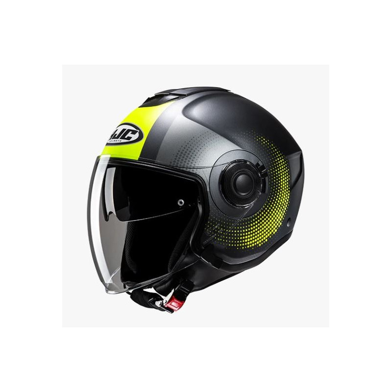 HJC - CASCO MOTO JET I40N PYLE MC3HSF NERO/GRIGIO/GIALLO FLUO