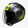 HJC - CASCO MOTO JET I40N PYLE MC3HSF NERO/GRIGIO/GIALLO FLUO