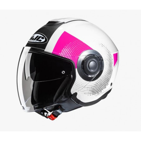 HJC - CASCO MOTO JET I40N PYLE MC8 BIANCO/ROSA