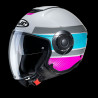 HJC - CASCO MOTO JET I40 TOLAN MC28 GRIGIO/AZZURRO/ROSA
