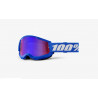 100% - MASCHERINA MOTOCROSS STRATA 2 LENTE SPECCHIATA BLU/ROSSA 461335 - BLU