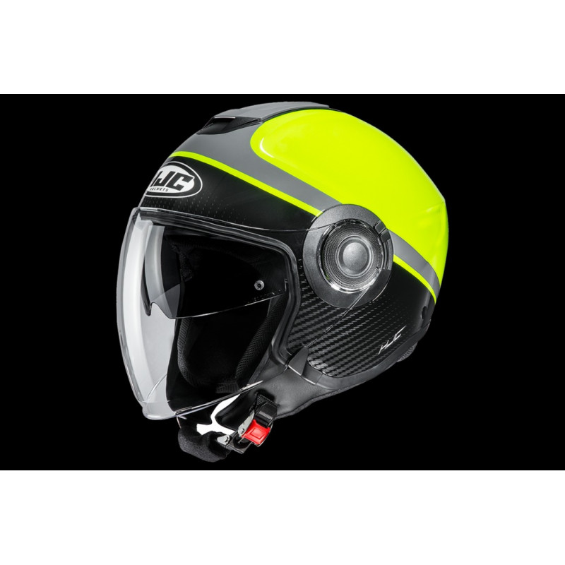 HJC - CASCO MOTO JET I40 WIROX MC4H NERO/GIALLO FLUO