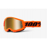 100% - MASCHERINA MOTOCROSS STRATA 2 LENTE SPECCHIATA ORO 461343 - ARANCIONE FLUO