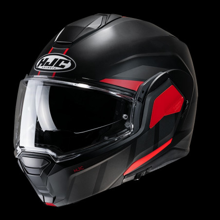 HJC - CASCO MOTO MODULARE REVERSIBILE i100 BEIS MC1SF NERO OPACO/ROSSO