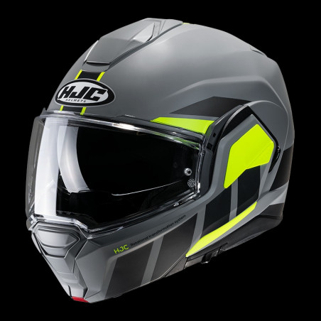 HJC - CASCO MOTO MODULARE REVERSIBILE i100 BEIS MC3HSF GRIGIO NARDO/GIALLO FLUO