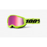 100% - MASCHERINA MOTOCROSS STRATA 2 LENTE SPECCHIATA ROSA - GIALLO FLUO