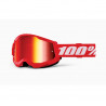 100% - MASCHERINA MOTOCROSS STRATA 2 LENTE SPECCHIATA ROSSA 461347 - ROSSO