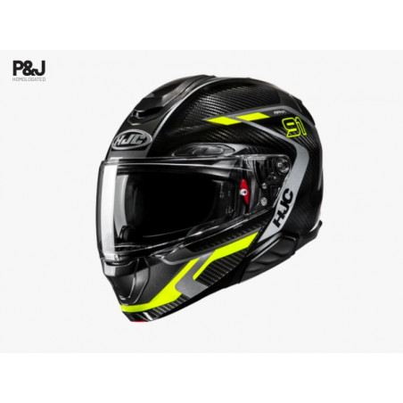HJC - CASCO MOTO MODULARE RPHA 91 CARBON LAGOS MC3H - CARBONIO/GIALLO FLUO
