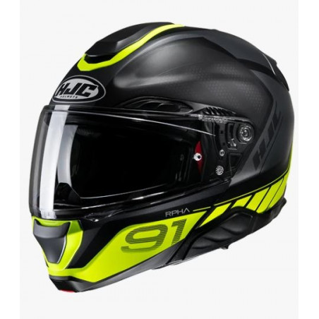 HJC - CASCO MOTO MODULARE RPHA 91 RAFINO MC3HSF NERO OPACO/GIALLO FLUO