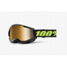 100% - MASCHERINA MOTOCROSS STRATA 2 SOLAR ECLIPSE LENTE SPECCHIATA ORO 461349 - NERO
