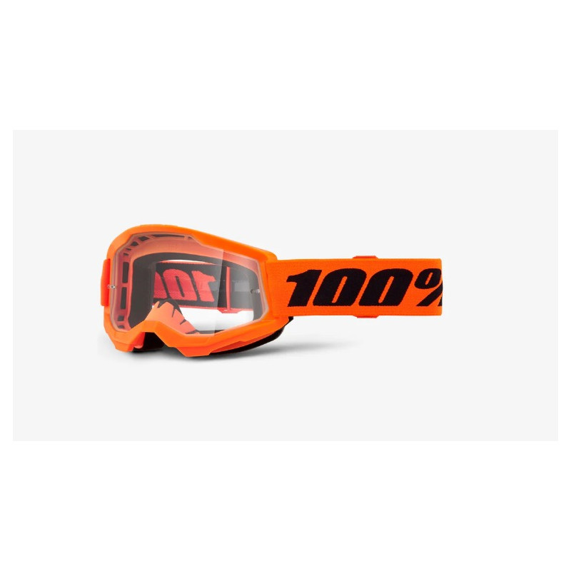 100% - MASCHERINA MOTOCROSS STRATA 2 YOUTH LENTE SPECCHIATA ORO 461251 - ARANCIONE