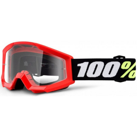 100% - MASCHERINA STRATA MINI ROSSO LENTE TRASPARENTE