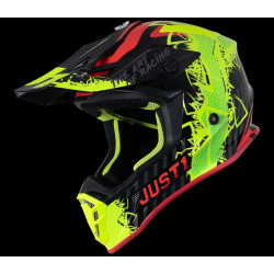 JUST1 - CASCO MOTOCROSS J38 MASK GIALLO FLUO/ROSSO/NERO