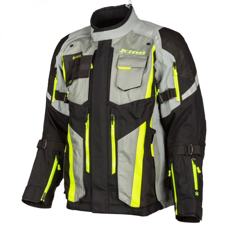 KLIM - GIACCA MOTO TOURING BADLANDS PRO GORE-TEX PRO NERO/GRIGIO/GIALLO FLUO KLIM - GIACCA MOTO TOURING BADLANDS PRO GORE-TEX PRO NERO/GRIGIO/GIALLO FLUO