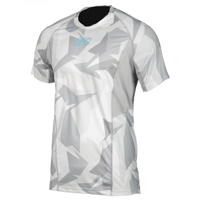 KLIM - MAGLIA MANICHE CORTE INTIMA TECNICA ESTIVA AGGRESSOR COOL -1.0 GRIGIO CHIARO/BLU