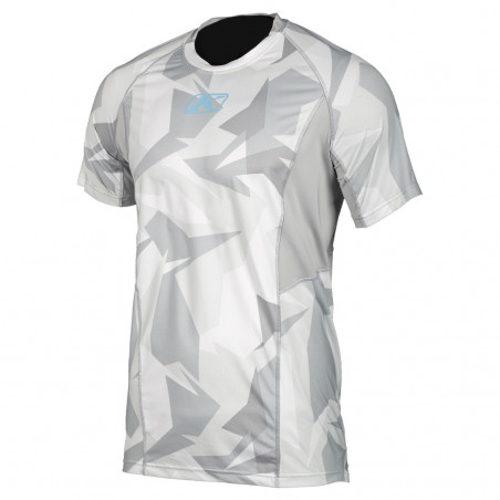 KLIM - MAGLIA MANICHE CORTE INTIMA TECNICA ESTIVA AGGRESSOR COOL -1.0 GRIGIO CHIARO/BLU