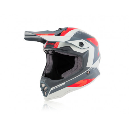 ACERBIS - CASCO MOTOCROSS IMPACT STEEL BAMBINO ROSSO/GRIGIO