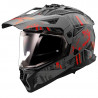 LS2 - CASCO MOTO ADVENTURE MX702 PIONEER II CRAZY NERO/ROSSO