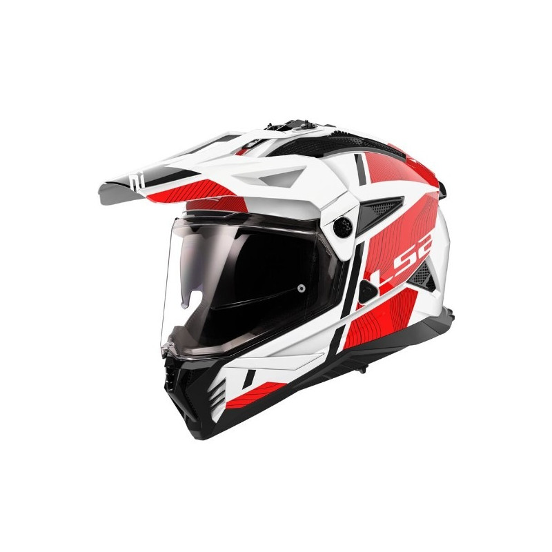 LS2 - CASCO MOTO ADVENTURE MX702 PIONEER II HILL 22.06 - BIANCO/ROSSO LS2 - CASCO MOTO ADVENTURE MX702 PIONEER II HILL 22.06 - BIANCO/ROSSO