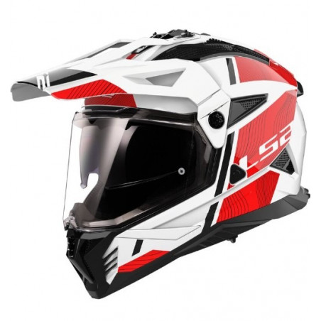 LS2 - CASCO MOTO ADVENTURE MX702 PIONEER II HILL 22.06 - BIANCO/ROSSO