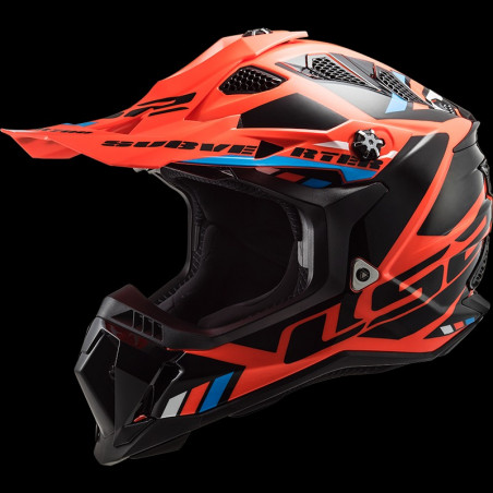 LS2 - CASCO MOTOCROSS MX700 SUBVERTER STOMP ARANCIONE FLUO/NERO