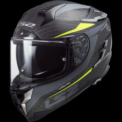 LS2 - CASCO MOTO INTEGRALE FF327 CHALLENGER C DRONE CARBONIO/GIALLO FLUO