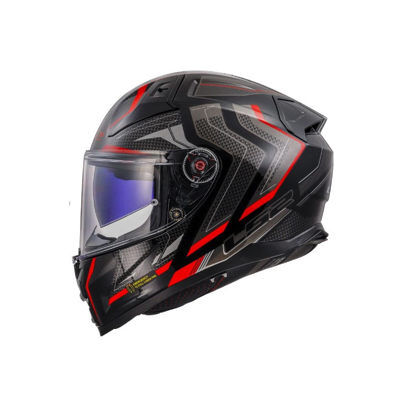 LS2 - CASCO MOTO INTEGRALE VECTOR II ALIZER FF811 - NERO/ROSSO