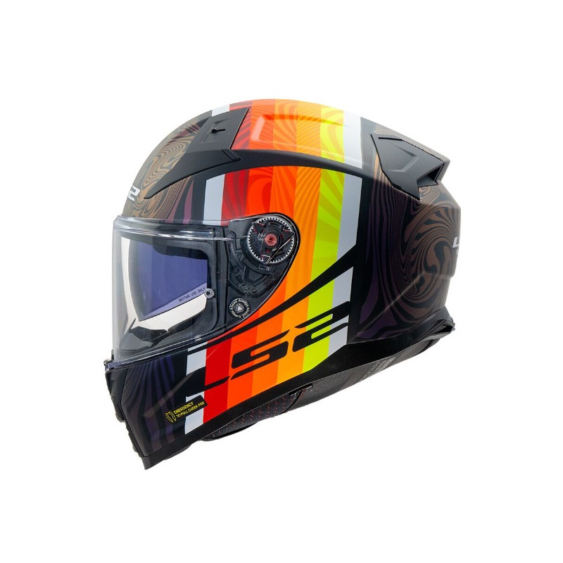 LS2 - CASCO MOTO INTEGRALE VECTOR II FREEDOM FF811 - NERO/ROSSO/ARANCIONE/GIALLO/VIOLA