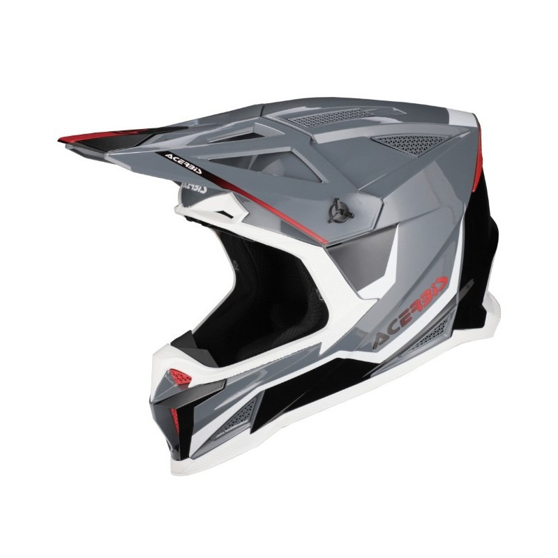 ACERBIS - CASCO MOTOCROSS T711 - GRIGIO/NERO/ROSSO