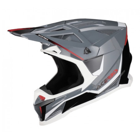 ACERBIS - CASCO MOTOCROSS T711 - GRIGIO/NERO/ROSSO