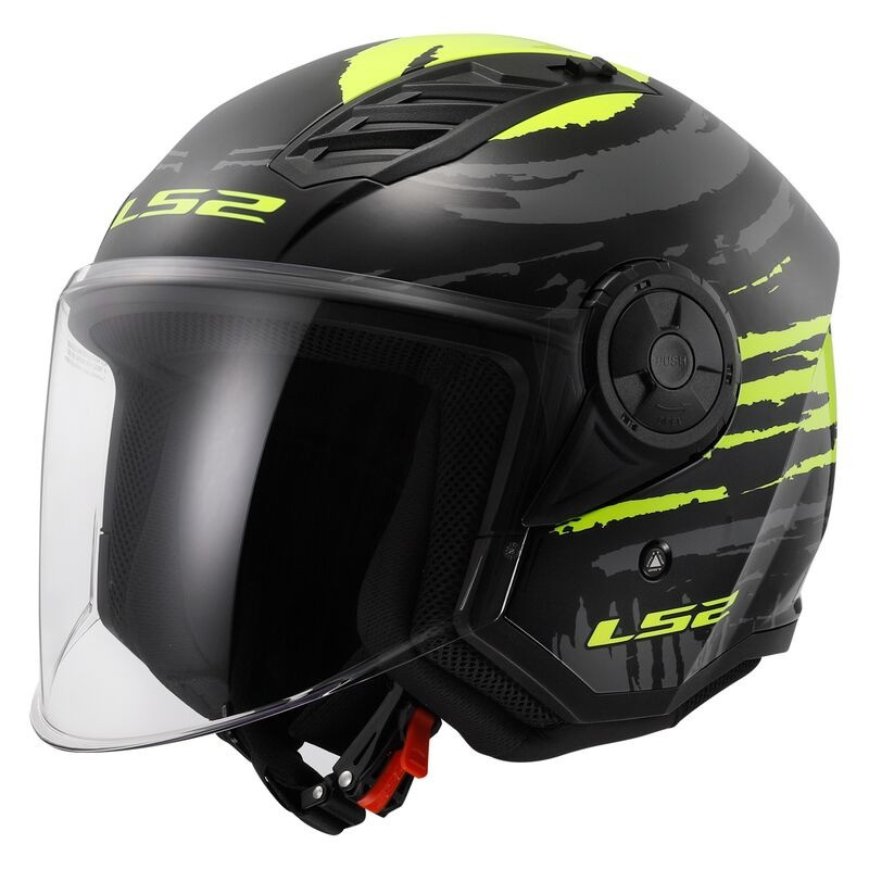 LS2 - CASCO MOTO JET OF616 AIRFLOW II BRUSH NERO/GIALLO FLUO LS2 - CASCO MOTO JET OF616 AIRFLOW II BRUSH NERO/GIALLO FLUO
