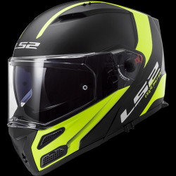 LS2 - CASCO MOTO MODULARE FF324 METRO RAPID EVO NERO OPACO/GIALLO FLUO