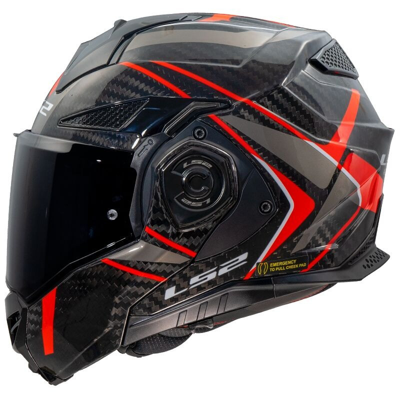LS2 - CASCO MOTO MODULARE FF901 ADVANT X C FUTURE II - CARBONIO/ROSSO