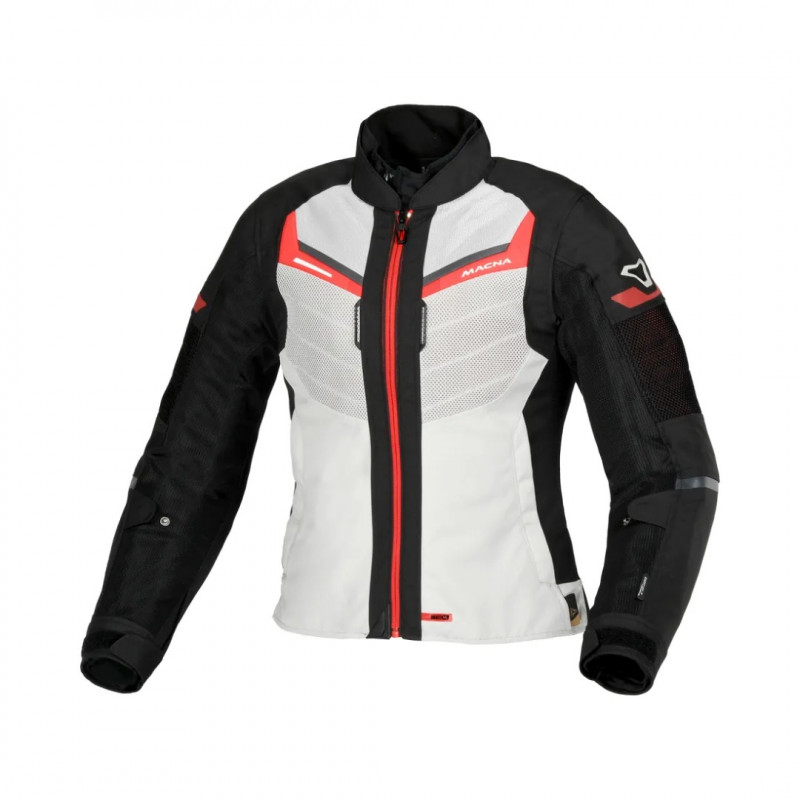 MACNA - GIACCA MOTO ESTIVA DONNA TONDO - NERO/GRIGIO/ROSSO MACNA - GIACCA MOTO ESTIVA DONNA TONDO - NERO/GRIGIO/ROSSO