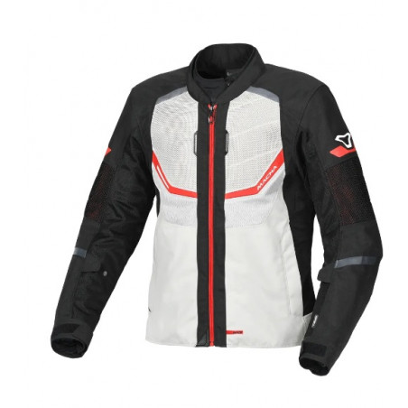 MACNA - GIACCA MOTO ESTIVA TONDO NERO/GRIGIO/ROSSO