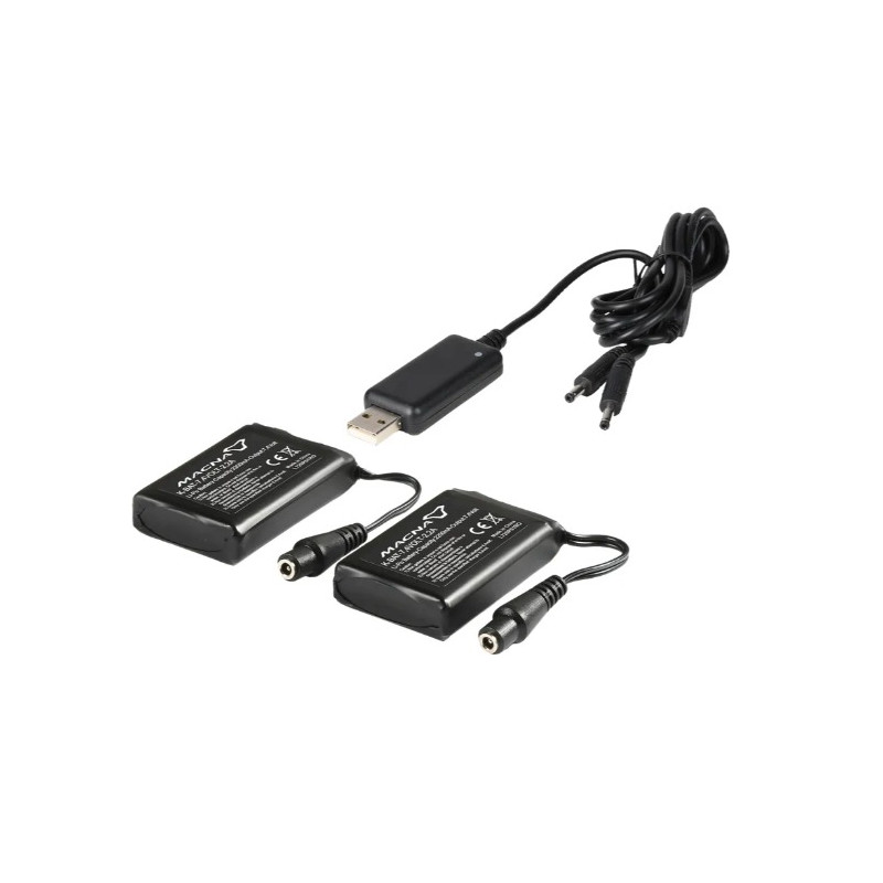 MACNA - KIT BATTERIA+CARICATORE USB 7,4V 2,2A GUANTI/CALZE